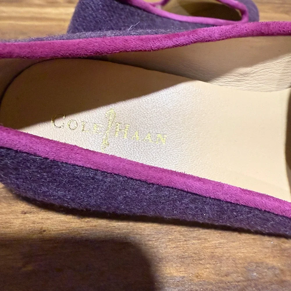 Cole Haan Sabrina Tassle Women's Purple Loafers with Pink Trim Size 5‎ - Picture 8 of 9